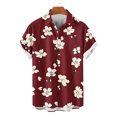 thumbnail image 4 of Blusa y camisa de manga corta con cuello vuelto Camisa casual para hombre Camisa de bolos vintage de manga corta Camisas de verano de playa cubana Camisa con botones Blusa para hombre Poliéster, 4 of 6