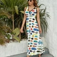thumbnail image 3 of Tropical Fish chart Sleeveless Dress Woman dresses Aesthetic clothing, 3 of 6