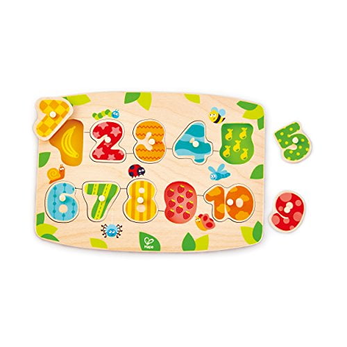 Hape Number Peg Puzzle Game, Multicolor, 5 x 2