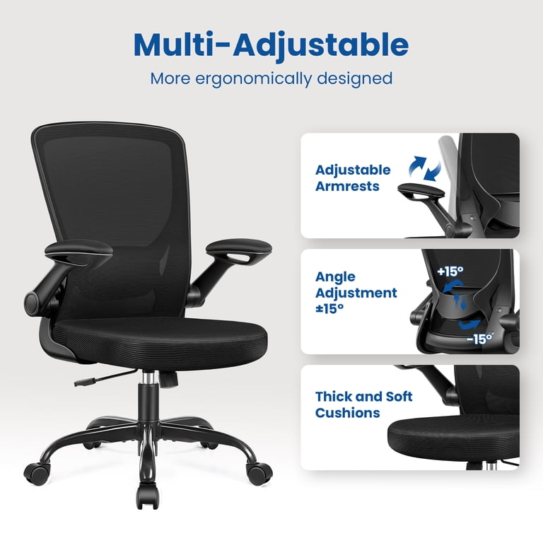 Coolhut Ergonomic Mesh Office Chair with Flip-Up Arms photo 6