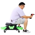 thumbnail image 2 of Rolling Mechanic Stool Green HDPE 300 Lbs Capacity Storage Trays Swivel Wheels & Lockable Casters Mechanic Seat, 2 of 10