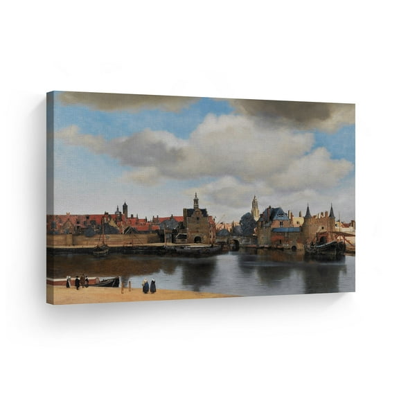 Smile Art Design View on Delft, Johannes Vermeer Classic Art Canvas Print Famous Fine Art Oil Painting Reproduction Canvas Wall Art Home Decor - Made in the USA 30x40