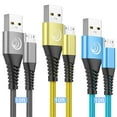 thumbnail image 4 of Micro USB Cable, 3Pack 10FT Android Charger Cable Long Braided Fast Charging Cable Compatible with Samsung Galaxy S7 S6 S5, 4 of 9