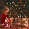 thumbnail image 4 of SkiBeaut Christmas Pajamas for Kids Girls Holiday Long Sleeve Sleepwear Santa Cotton Pajamas Sets for 2-12T, 4 of 7