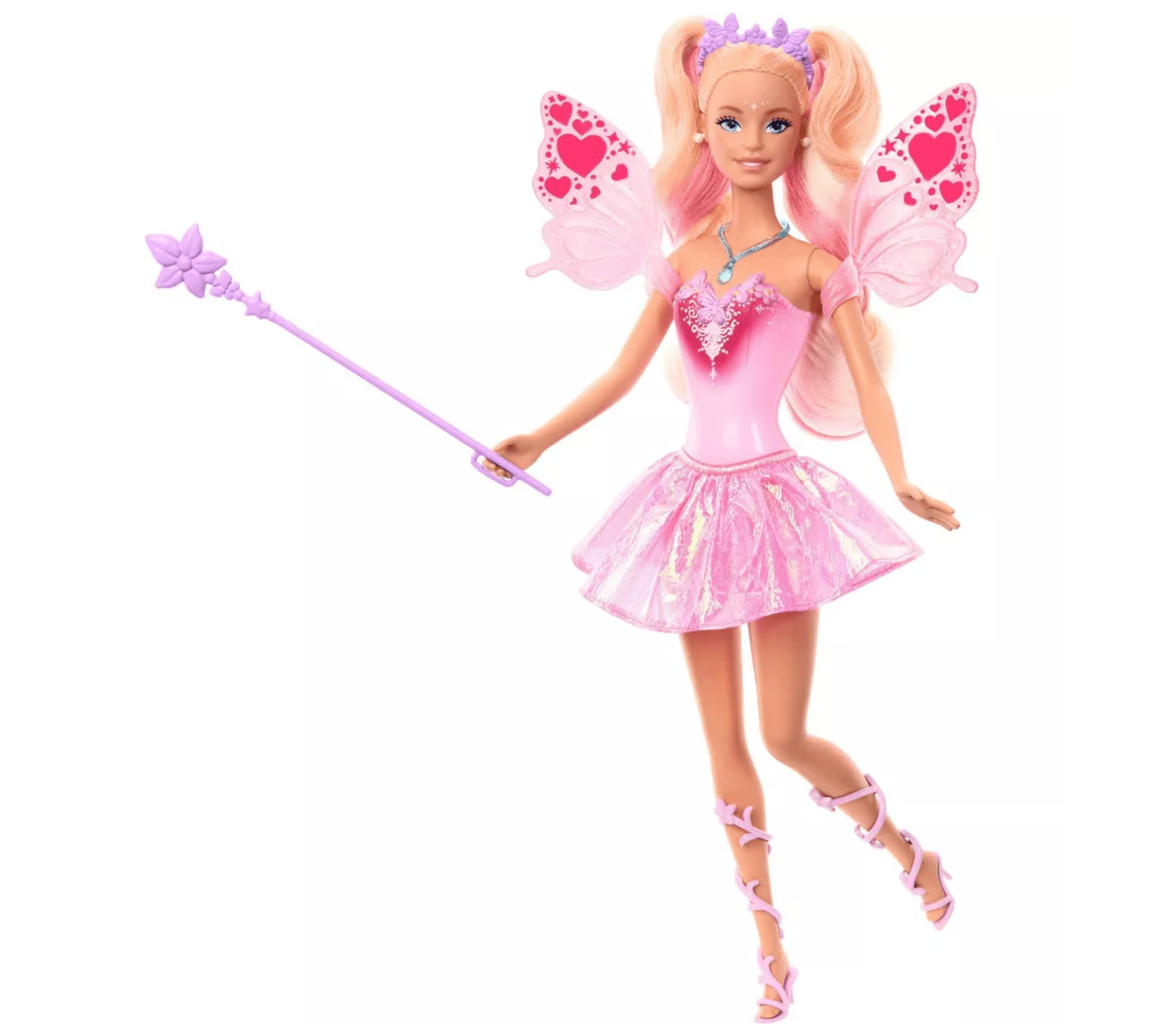 Barbie Fairy Doll with Toy Wand & Fashion Accessories, Fantasy Theme with Color-Change Fun on Wings & Outfit