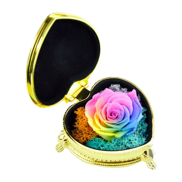 Flor de rosa real preservada en caja de regalo en forma de corazón Rosa eterna Presente para mujeres Día de la madre San Valentín Boda romántica Fiesta en casa Festivales Aniversario Nochebuena,Irfora Irfora Rosa en conserva