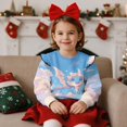 thumbnail image 2 of Uorisanigo Girls Crewneck Ruffle Sleeve Sweatshirt Fall Fashion Pullover Sweaters Casual Blue Dragon Print T-Shirts Toddler Sweatshirt Tops 1-8 Years, 2 of 7
