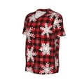 thumbnail image 2 of Balery Snowflakes On A Buffalo Plaid Baseball Jersey for Men Casual Button Down Shirts Short Sleeve Active Team Sports Uniform-3X-Large, 2 of 9