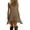 002 Khaki, variant on Lpmadey Summer A Line Dresses for Women V Neck Ruffle Hem Swing Flowy Dress Solid Color Lightweight Cotton Linen Dresses