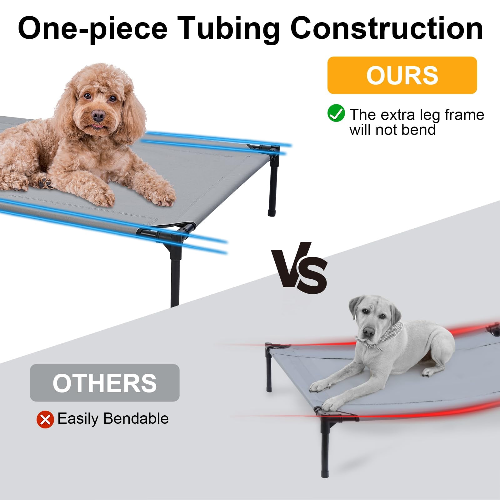 30'' Outdoor Elevated Dog Bed With Pillow  Raised Dogs Four Ice Pack Breathable Beds Small Medium Size Pet Hammock Outside Beds(small)