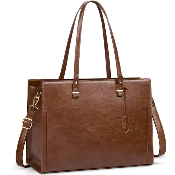 Sac pour Ordinateur Portable Vintage pour Femmes 15,6 Pouces Sac Fourre-Tout de Travail Professionnel Imperméable en Cuir Sac d'Ordinateur pour Enseignante Sac à Bandoulière pour Affaires Bureau,