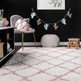 thumbnail image 3 of nuLOOM OZAS03B Nelda Trellis Kids Shag Rug, 5` 3" x 7` 6", Baby Pink, 3 of 4
