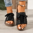thumbnail image 5 of Samdudou Womens Sandals Summer Casual Slip On Open Toe Shoes Lace Up Sneaker Slides with Side Cutouts Chunky Sole Outdoor Walking Footwear for Ladies Vacation, 5 of 9