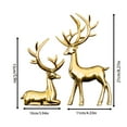 thumbnail image 3 of 2Pcs Christmas Reindeer Figurines Decorations Resin Sitting & Standing Deer Statues Elk Figurine for Home Table Decor Wine Cabinet (Green ), 3 of 6