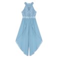thumbnail image 3 of Manyakai Kids Flower Girl Maxi Romper Dress Sequined Lace Chiffon Sleeveless Wedding Bridesmaid Dress Sky Blue 12, 3 of 6