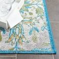 thumbnail image 5 of SAFAVIEH Barbados Corwin Floral Indoor/Outdoor Area Rug, Ivory/Light Blue, 8' x 10'5", 5 of 11