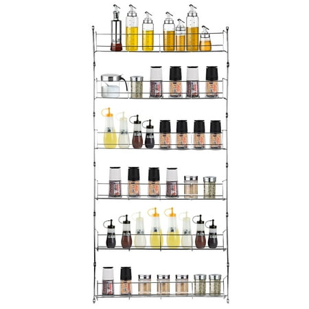 3/4/5/6 Layers Metal Spice Rack Kitchen Door Wall Mounted Storage Shelf Multipurpose Pantry Holder Cabinet (Best Way To Store Spices In Kitchen)