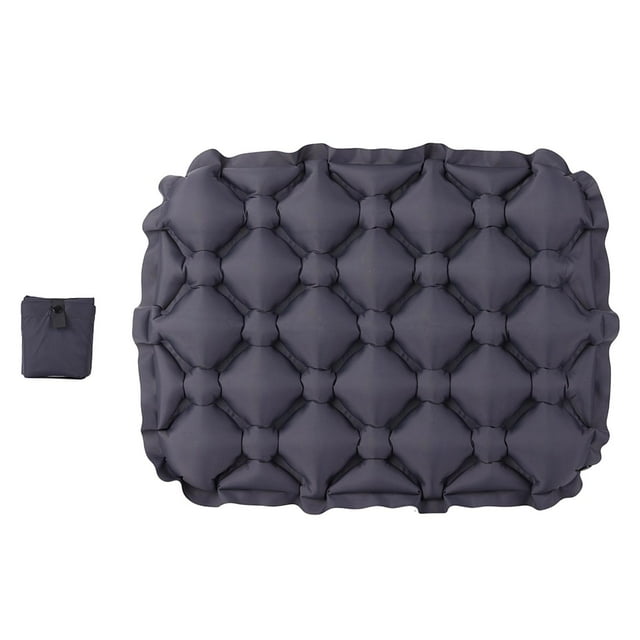 Almohadilla de cojín de asiento inflable almohadilla de aire ligero portátil para almohadilla para sentarse para el avión de la playa mochilero de Gris oscuro