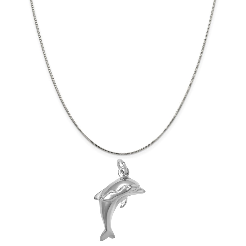 Snake or Ball Chain Necklace Sterling Silver Large Satin Number 12 on a Sterling Silver Cable
