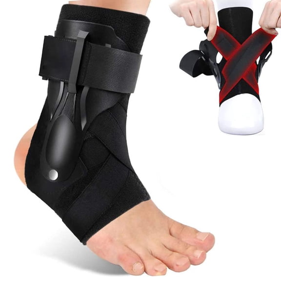 Ankle Brace for Sprained Ankle, Ankle Support Brace with Side Stabilizers for Men & Women, Ankle Splint Stabilizer Volleyball, Basketball, Ankle Supports for Women (Update L)