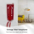 thumbnail image 2 of Vintage Wall Telephone; Landline Corded Telephone with Ringing Indicator & Volume Control; Old Style Retro Wall Phone Moisture Proof for Living Room Bathroom Office School Hotel; Red, 2 of 6