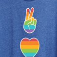 thumbnail image 3 of Instant Message - Peace, Love, Rainbow - LGBT Pride Ally - Women's Short Sleeve Graphic T-Shirt, 3 of 6