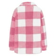 thumbnail image 7 of Womens Plaid Jacket Lapel Long Sleeve Oversized Jackets Fleece Button Cardigan Trendy Plaid Outerwear Warm Coat Outfits Clothes, 7 of 7