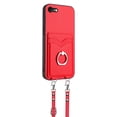 thumbnail image 3 of for iPhone 7 / 8 / SE 2022 & 2020 Phone Case Wallet with Crossbody Strap & Card Holder, Premium PU Leather Case, 360 Ring Holder Kickstand Durable Protective Women Men Cover,Red, 3 of 8