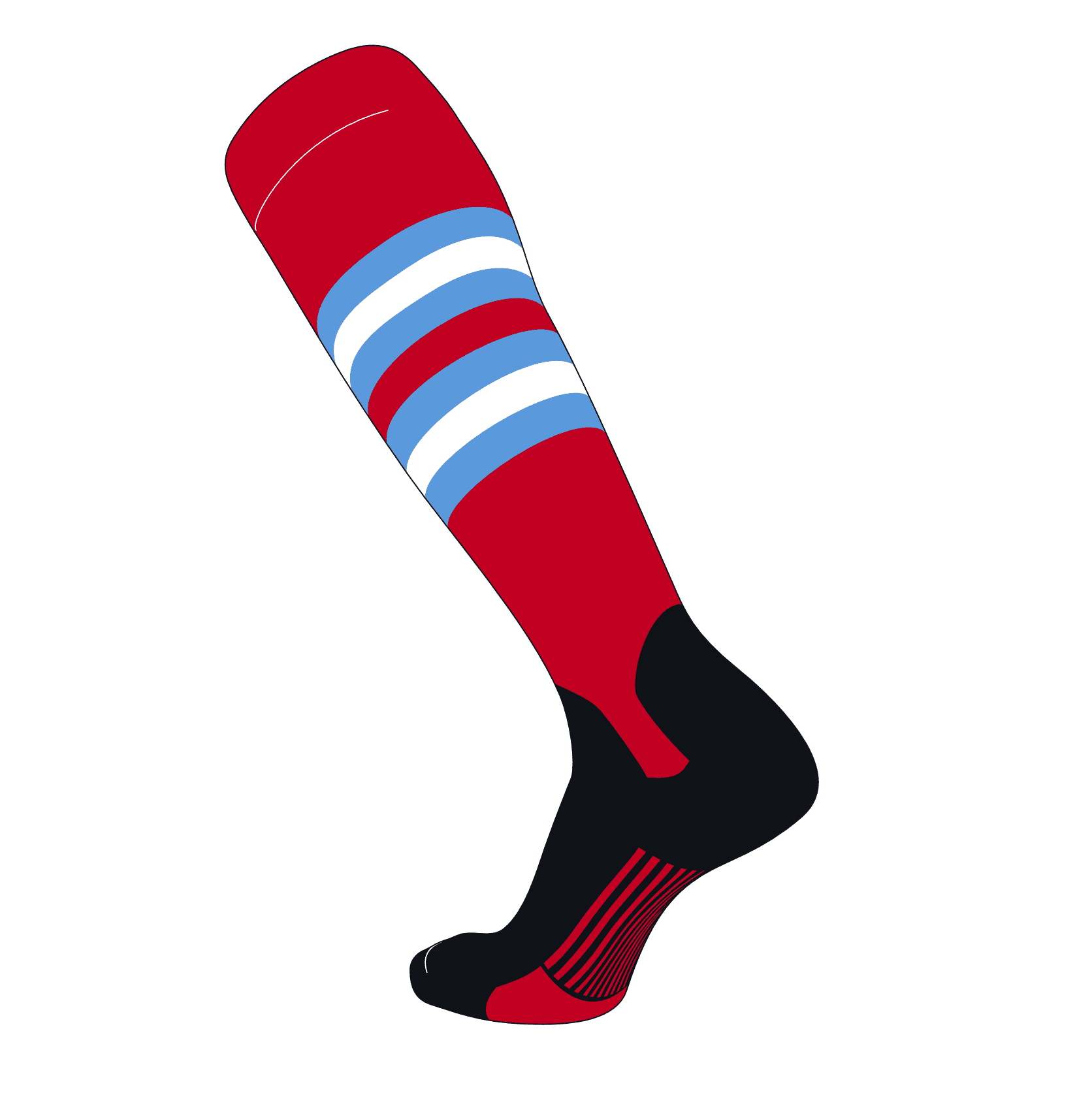 TCK TCK Elite Baseball Knee High Stirrup Socks (I, 5in) Red, Baby