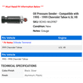 thumbnail image 2 of Oil Pressure Sender - Compatible with 1995 - 1999 Chevy Tahoe 6.5L V8 1996 1997 1998, 2 of 2