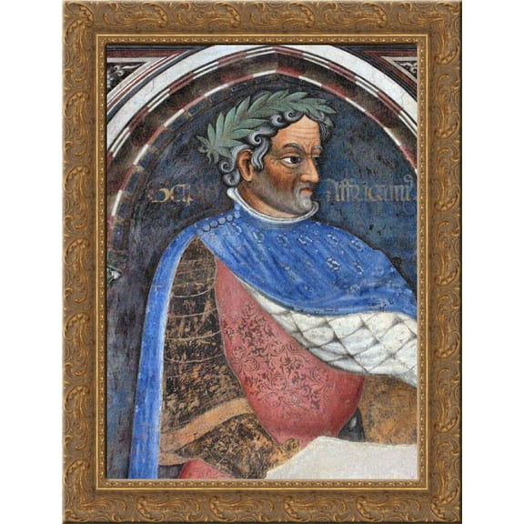 Scipio Africanus 24x18 Gold Ornate Wood Framed Canvas Art by Gentile da Fabriano