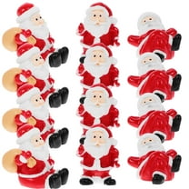 GOOHOCHY  12 Pcs Santa Claus Ornament Figurine Outdoor Decor Christmas Decoration Micro Scene Red