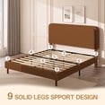thumbnail image 6 of Queen Size Brown Boucle Upholstered Cloud Platform Bed Frame with Adjustable Headboard and Solid Wooden Legs, No Box Spring Needed, 6 of 8