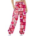 thumbnail image 3 of LEBONYARD Sweatpants for Women Plus Size,Womens Trousers High Waisted,Women's Casual Trousers Printing Drawstring Pants Waist Long Pants Sweatpants with Pocket Multicolor S, 3 of 6
