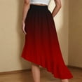 thumbnail image 4 of Kaemgyyd Skirts for Women Summer Gradient Ruffle Hem Flowy Midi Skirt Trendy Elastic Waist Asymmetric Skirt Vacation Beachwear, 4 of 7