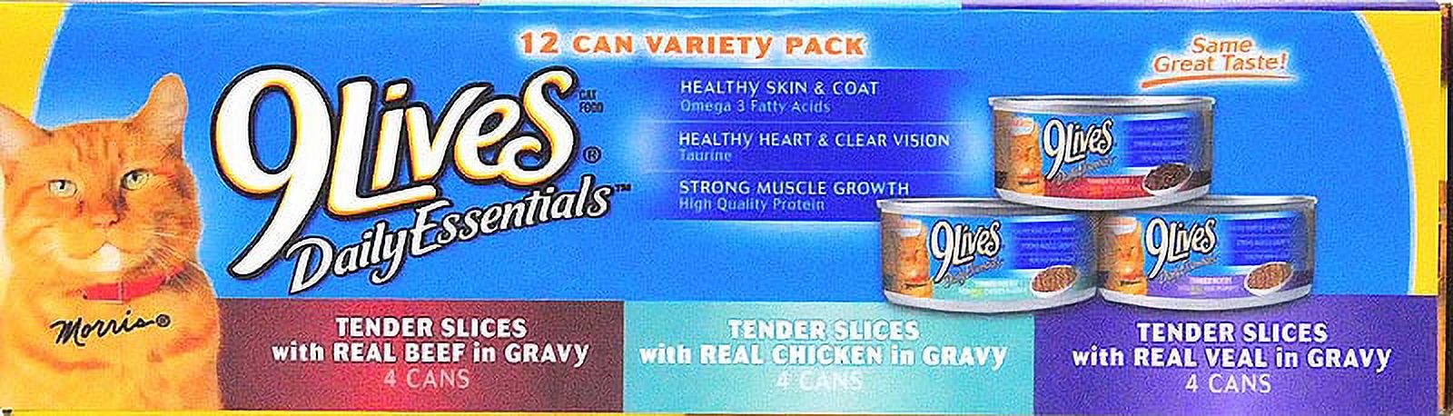 (12 Pack) 9Lives Gravy Favorites Variety Pack Canned Wet Cat Food, 5.5 oz. Cans - image 5 of 5