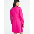 thumbnail image 4 of Scoop Women's and Women's Plus New Scubaknit Zip Front Mini Dress, Sizes XS-4X, 4 of 6