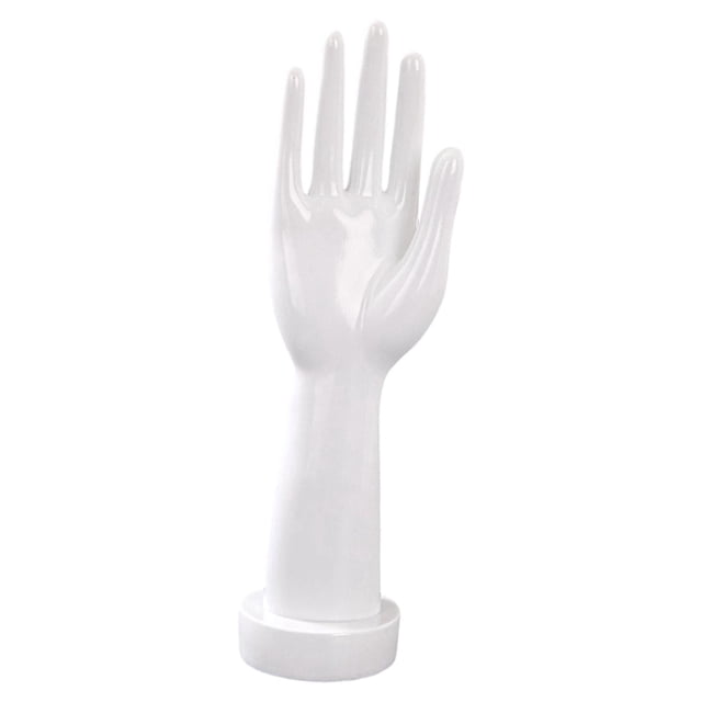 Exhibidor de mano de maniquí, reloj de pulsera, anillo de práctica de manicura, organizador de joyas Derecha blanca