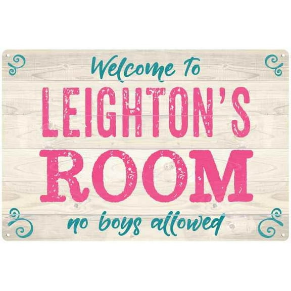 LEIGHTON'S Room Kids Bedroom Sign Gift 8x12 Metal Sign 108120089467