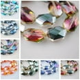 thumbnail image 3 of U8MO 10pcs 18x13mm Long Polygon Faceted Crystal Glass Loose Beads for Jewelry Making-Green Colorized, 3 of 4