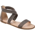 thumbnail image 1 of Brinley Co Comfort Womens Woven Gladiator Sandal, Grey, Size 7.0, 1 of 6