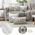thumbnail image 6 of Spring Flowers Pillow Covers 2 Pack Watercolor Country Pink Yellow Blue Floral Leaf Pillowcase Waterproof Outdoor Throw Pillow Cover for Patio Garden Square Cushion 20”x20”, 6 of 9