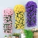 thumbnail image 2 of Cesta colgante de pared de flores artificiales violetas, flor de Orquídea, flor de seda, vid, hogar, boda, fiesta, decoración de luz de calle, 2 of 4