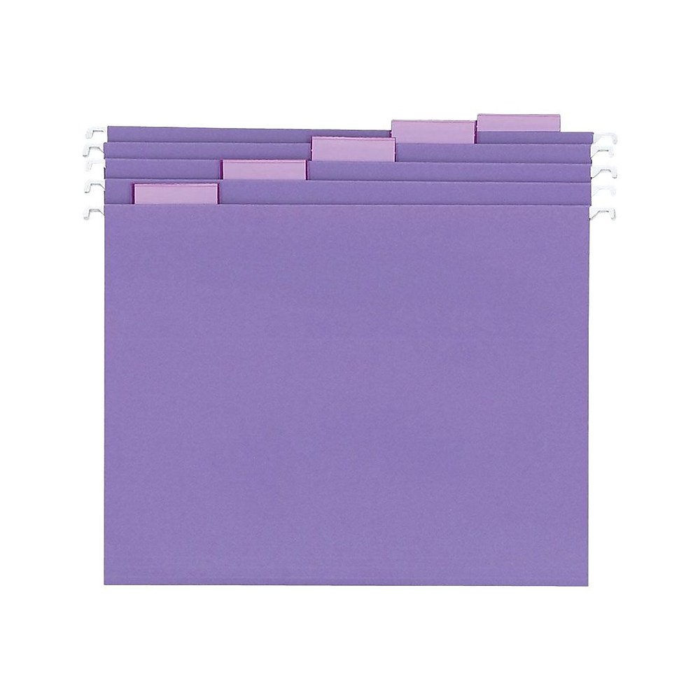 Staples Hanging File Folders 5 Tab Letter Size Purple 25/Box (419200