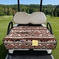 thumbnail image 3 of COEQINE Quilted Golf Cart Seat Blanket Cover, Includes Handle for Carrying When Folded, Universal Fit for EZGO Yamaha Club Car 2-Seaters, 4-Pocket Design, American Tribal Red Brown, 3 of 8