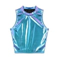 thumbnail image 7 of HULIJA Women's Wet Look Sleeveless Turtleneck Crop Tank Tops Clubwear Colorful XL, 7 of 7