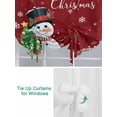 thumbnail image 3 of Red Snowman Christmas Tie Up Curtains for Windows 45 Inch Length Balloon Curtains Kitchen Adjustable Balloon Window Shade Gifts Xmas Tree Winter Snowflake Tie Up Bathroom Curtain Window 52"x45", 3 of 6
