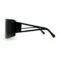 thumbnail image 4 of Oversize Shield Flat Top Half Rim Sunglasses All Black, 4 of 4