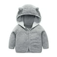thumbnail image 3 of Godderr Kids Newborn Boys Girls Ears Hoodie,Baby Toddler Zipper Hooded Cardigan Jacket,6 Months-6 Years Old Coral Velvet Long Sleeve Cotton Coats Jacket, 3 of 4