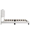 thumbnail image 5 of LegaHome King Bed Frame, New Upgraded King Size Linen Upholstered Platform Bed with Saddle Curved Headboard and Diamond Tufted Details, Solid Wood Frame, Holds 990lbs, No Box Spring Needed, Beige, 5 of 8